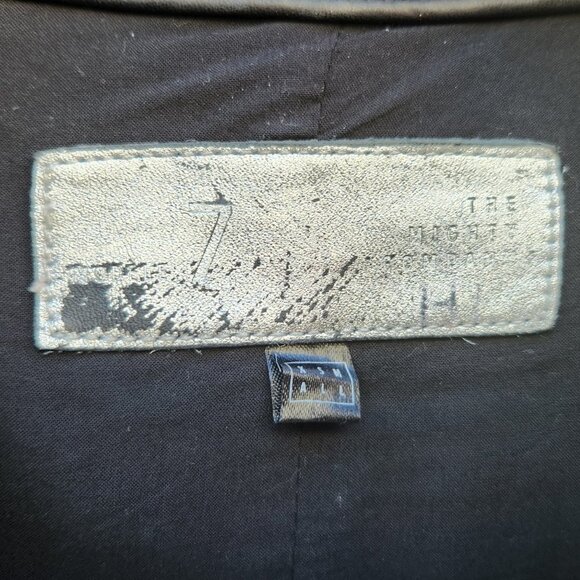 THE MIGHTY COMPANY The Lucca Two-tone Leather Jacket In Black - Picture 6 of 7